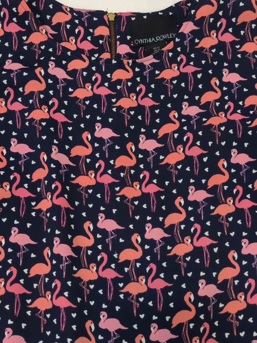 Cynthia Rowley Flamingo Drop Waist Dress with Pockets Size 12